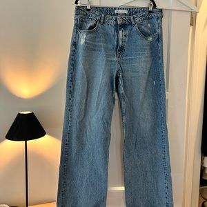 ZARA MID RISE STRAIGHT LONG LENGTH JEANS